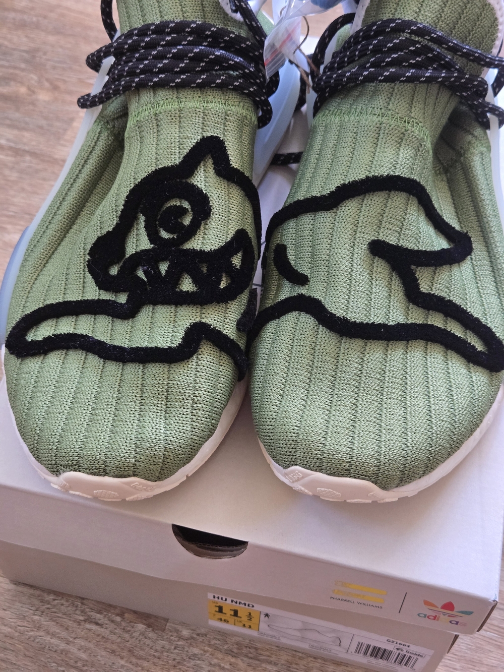 Adidas Hu Pharrell x Bbc Dog Men's Knit Slip-On Sneakers- Size 11.5 - Picture 2 of 10